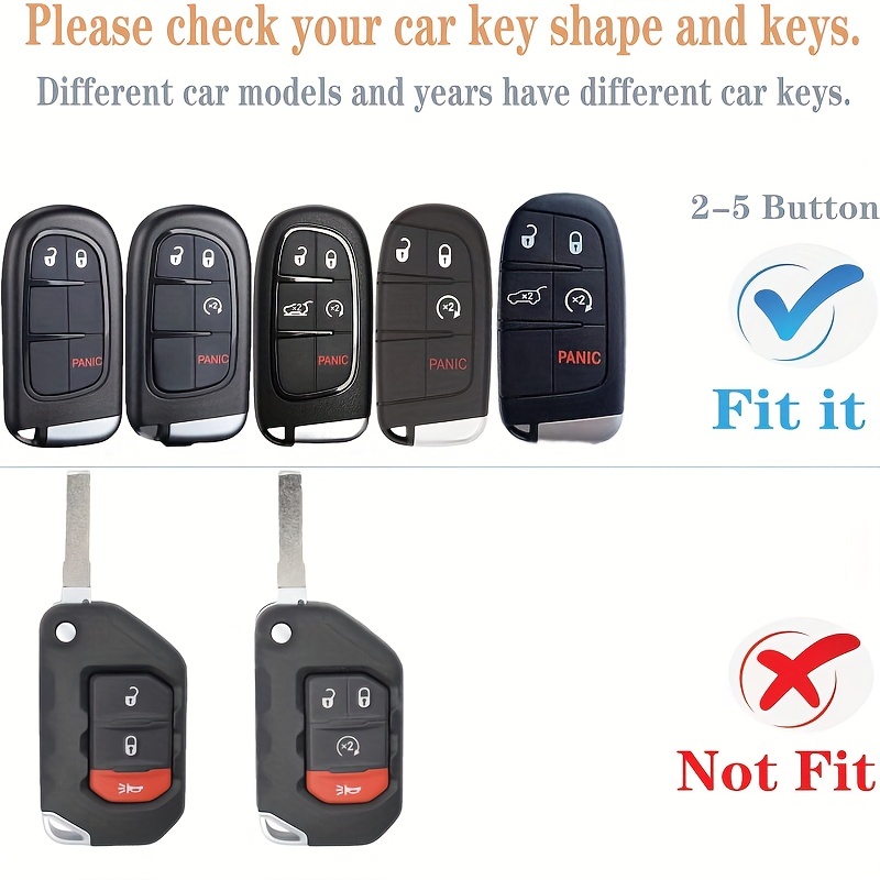  for Dodge Key Fob Cover,Key Fob Case for Dodge Charger  Challenger Dart Journey Durango Grand Caravan RAM Smart Remote Premium Soft  TPU Dodge Key Cover 3/4/5 Button(Black) : Everything Else