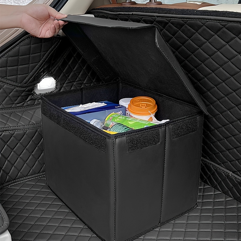 Storage Box PU Leather Multipurpose Collapsible Car Trunk Storage