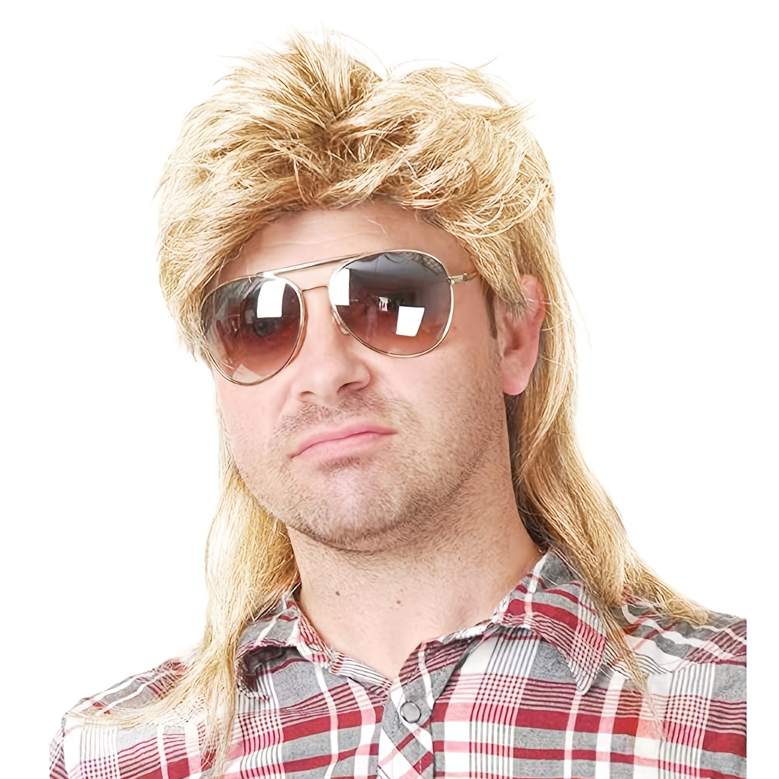 70s 80s Blonde Mullet Wig Men Synthetic Hair Replacement Temu 