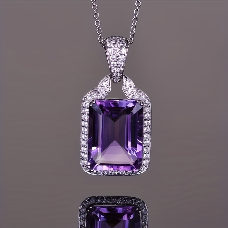 Image of 1pc Fashion Pendant Necklace, Luxurious Cut Synthetic Synthetic Cubic Zirconiaia Pendant Necklace, Elegant Accessory For Wedding Banquet, Daily Casual Wear, Exquisite Mother's Day Gift, For Teenager