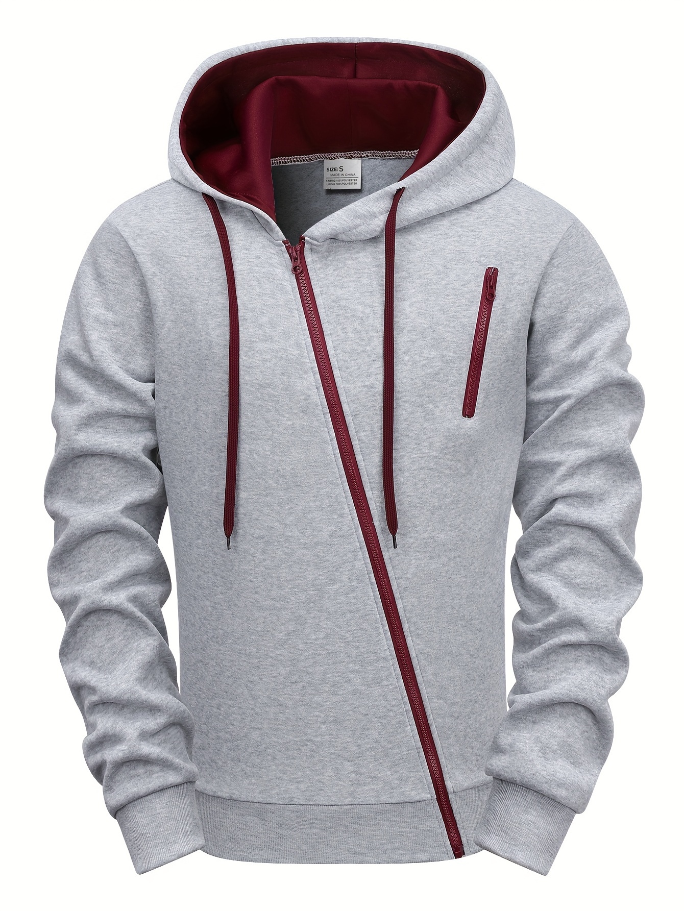 Men Lightweight Hoodies Zip Up Casual Hooded Coat with Zip Pockets