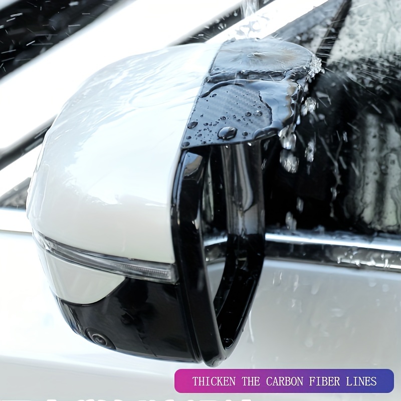 Car Side Rear View Mirror Rain Eyebrow Visor Carbon Fiber - Temu