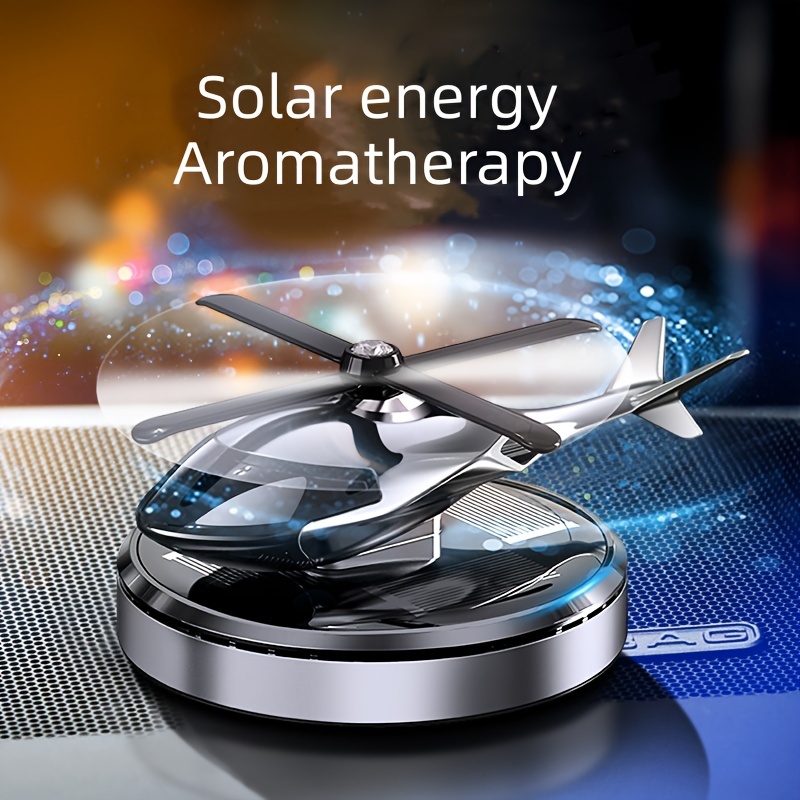 Rotating Solar Aromatherapy Essential Oil Diffuser, Solar Car Aromatherapy  in Light Rotation Lasting Aroma Car Interior Decoration Accessories Gift