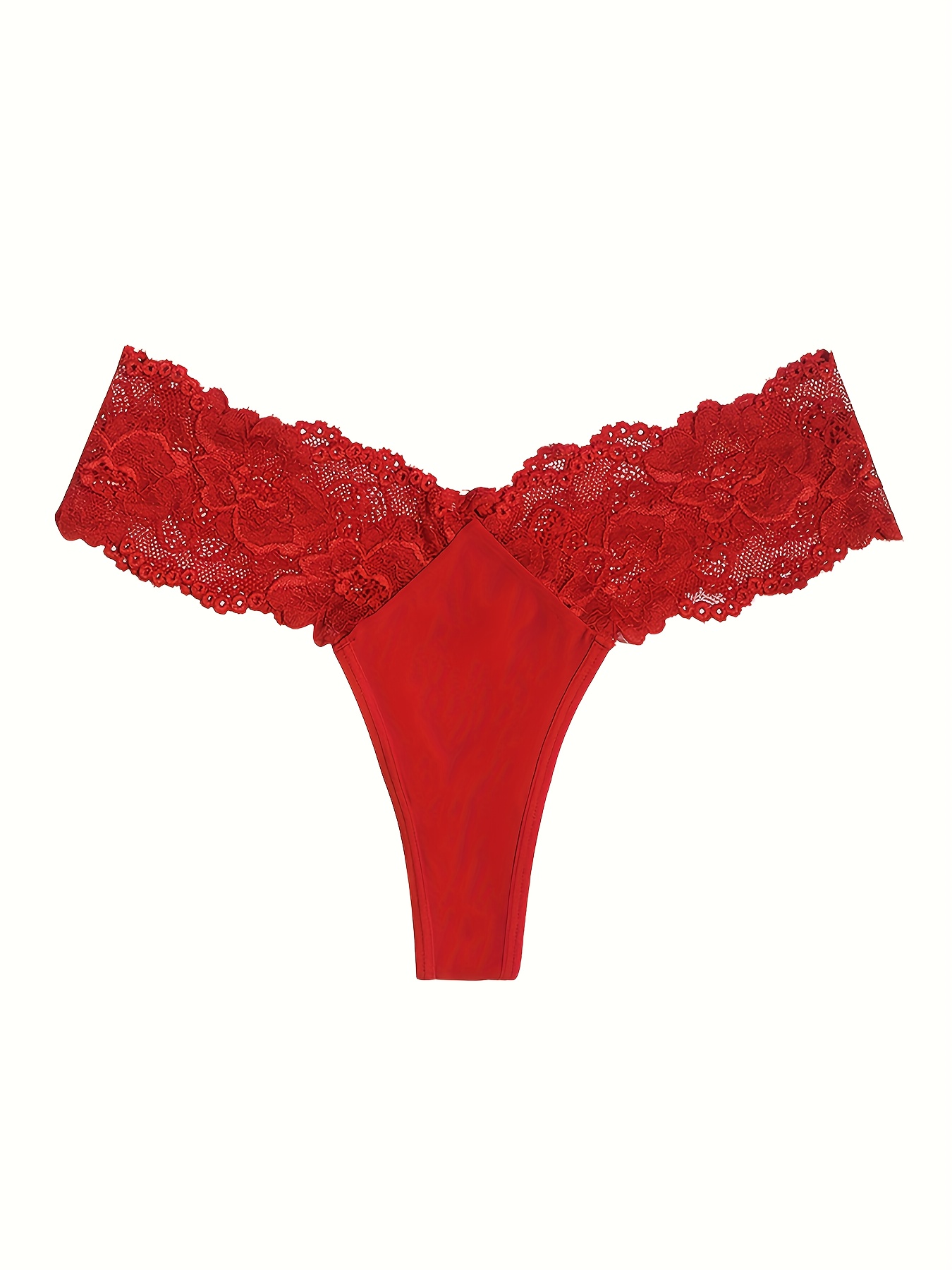 Contrast Lace Thongs Soft Comfy Stretchy Intimates Panties - Temu