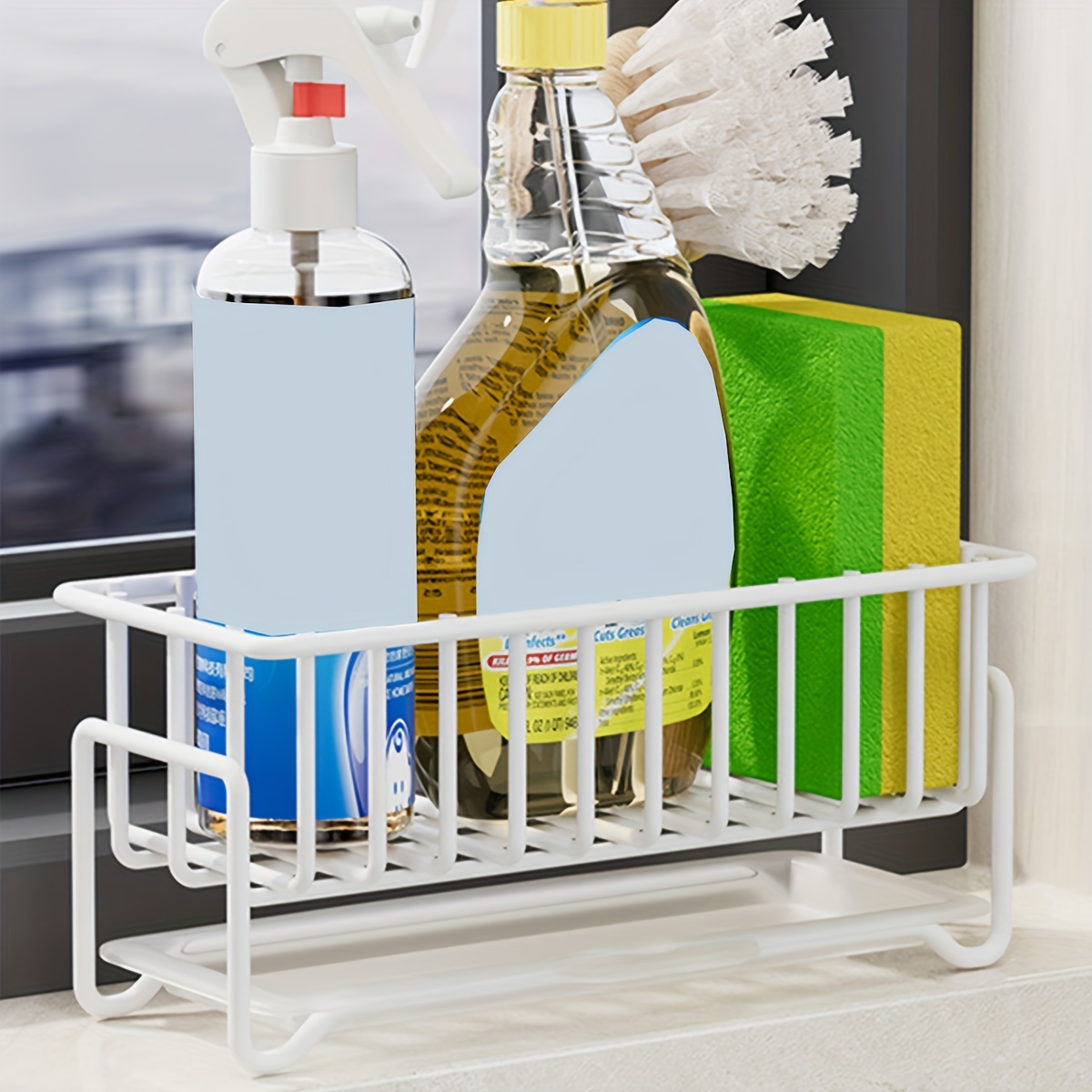 Kitchen Sink Caddy Sponge Holder Sink Caddy Organizer 304 - Temu