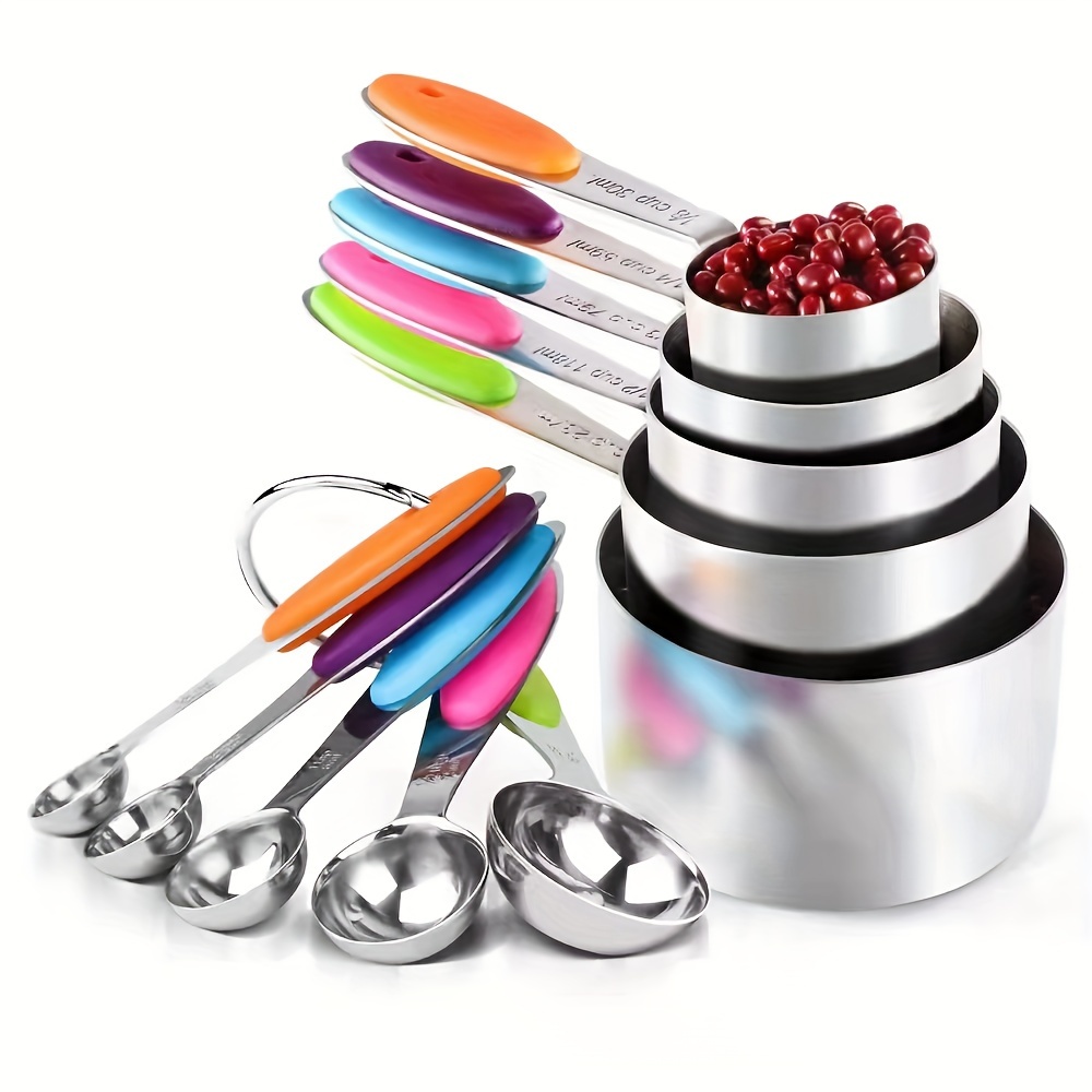 Measuring Cups Abd Spoons, Including Stainless Steel Measuring Cups And  Spoons, For Dry And Liquid Ingredient, Kitchen Gadgets, Kitchen Stuff,  Kitchen Accessories, Home Kitchen Items - Temu