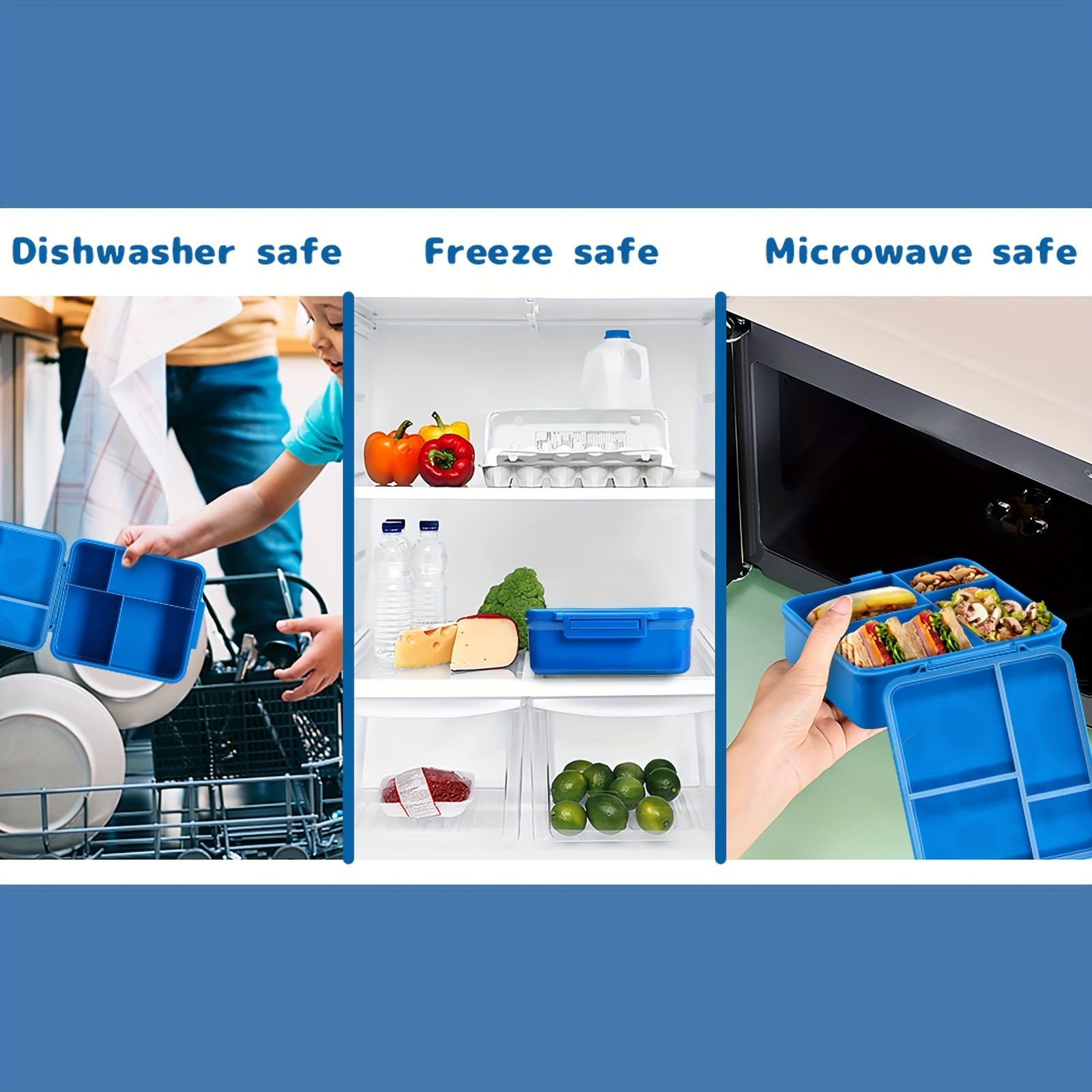 Gimmiebox - Fiambrera para niños a prueba de fugas, caja bento para niños  gimmieone (azul)