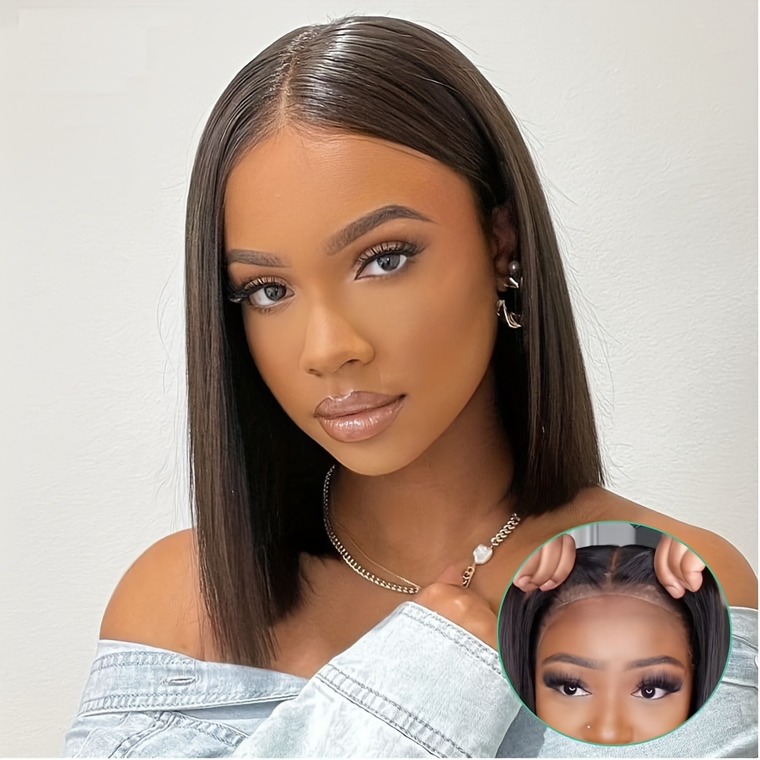 

180% Density Glueless Bob Wigs Human Hair Brazilian Remy Human Hair Wigs Pre Plucked 4x4 Straight Lace Front Wigs Human Hair For Women Upgrade Pre Cut Wig