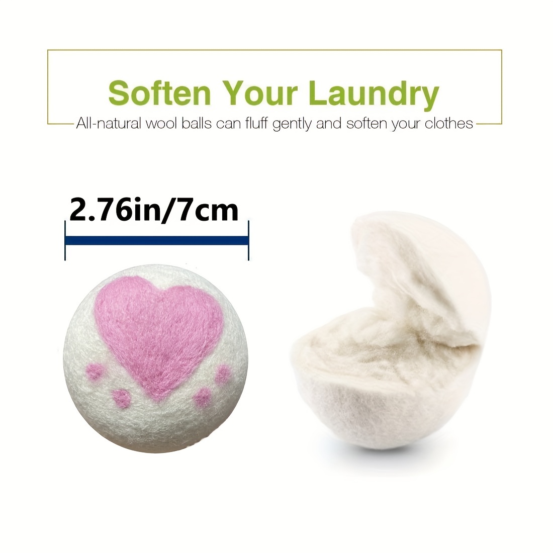 Wool Dryer Balls Premium Natural Fabric Softener Award - Temu