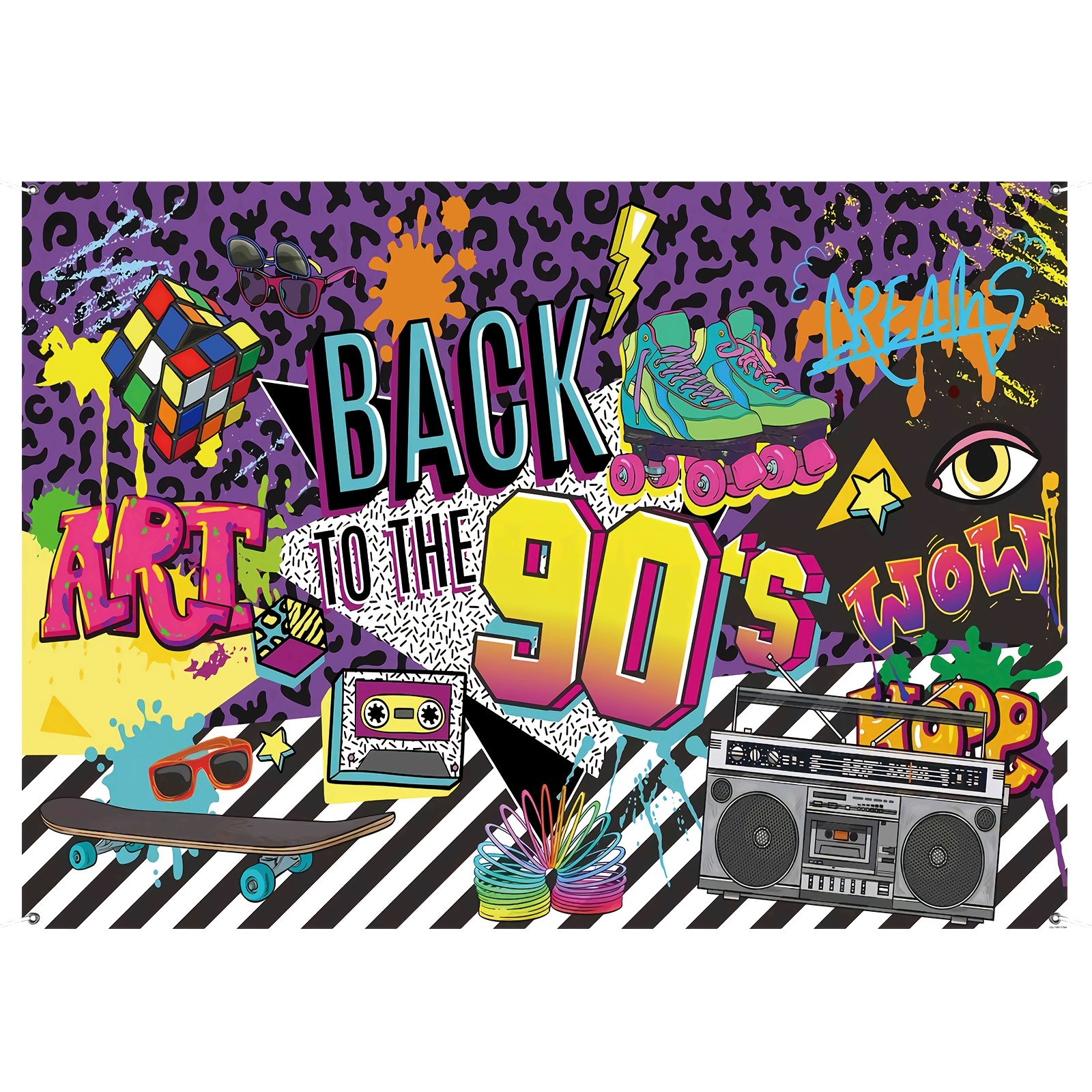 90s Theme Backdrop Hip Hop Graffiti Back 90's Party Banner - Temu Canada