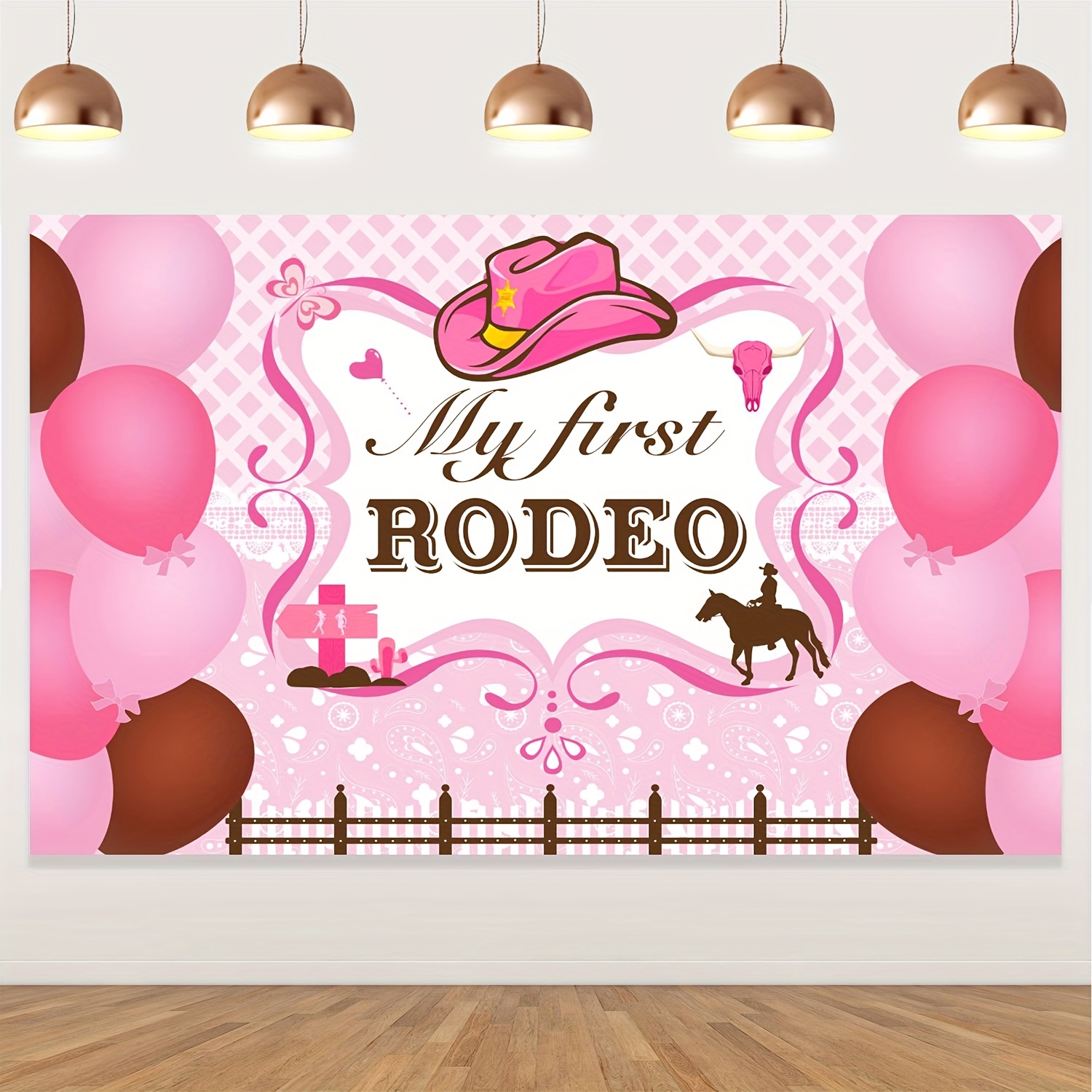 Let's Go Girls | Pink Cowboy Cowgirl Rodeo Hat Preppy Aesthetic  Bachelorette Party | HOWDY Y'ALL | White Background | Greeting Card