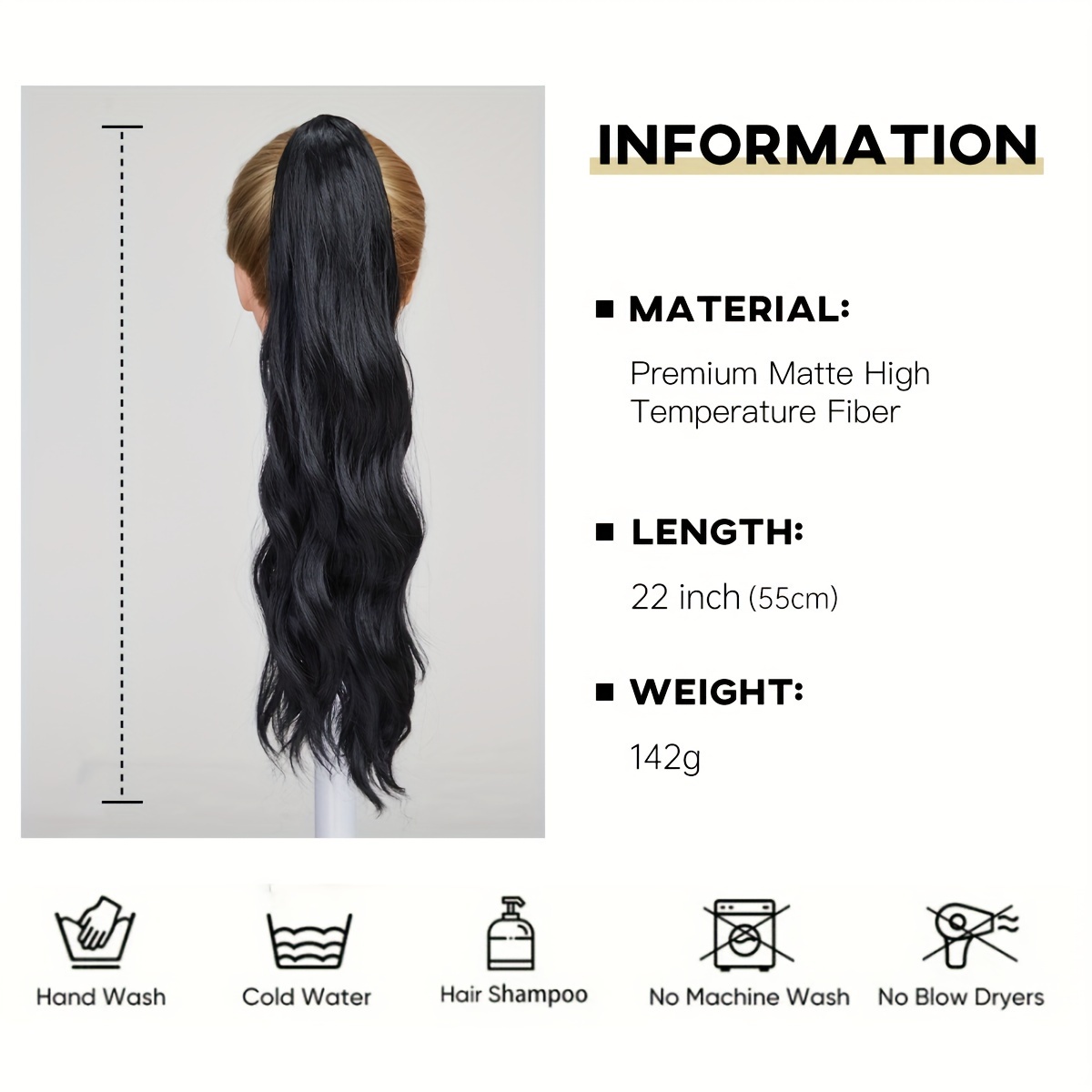 Clip Ponytail Wig Big Waves Gradient Ponytail Extension Long Temu