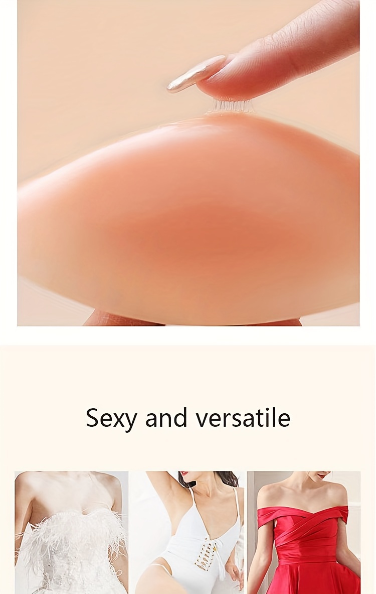 Reusable Sexy Mango Shape Self Adhesive Strapless Silicone Bras Deep  V-Shaped Backless Breast Pad Invisible Push-up at  Women's Clothing  store