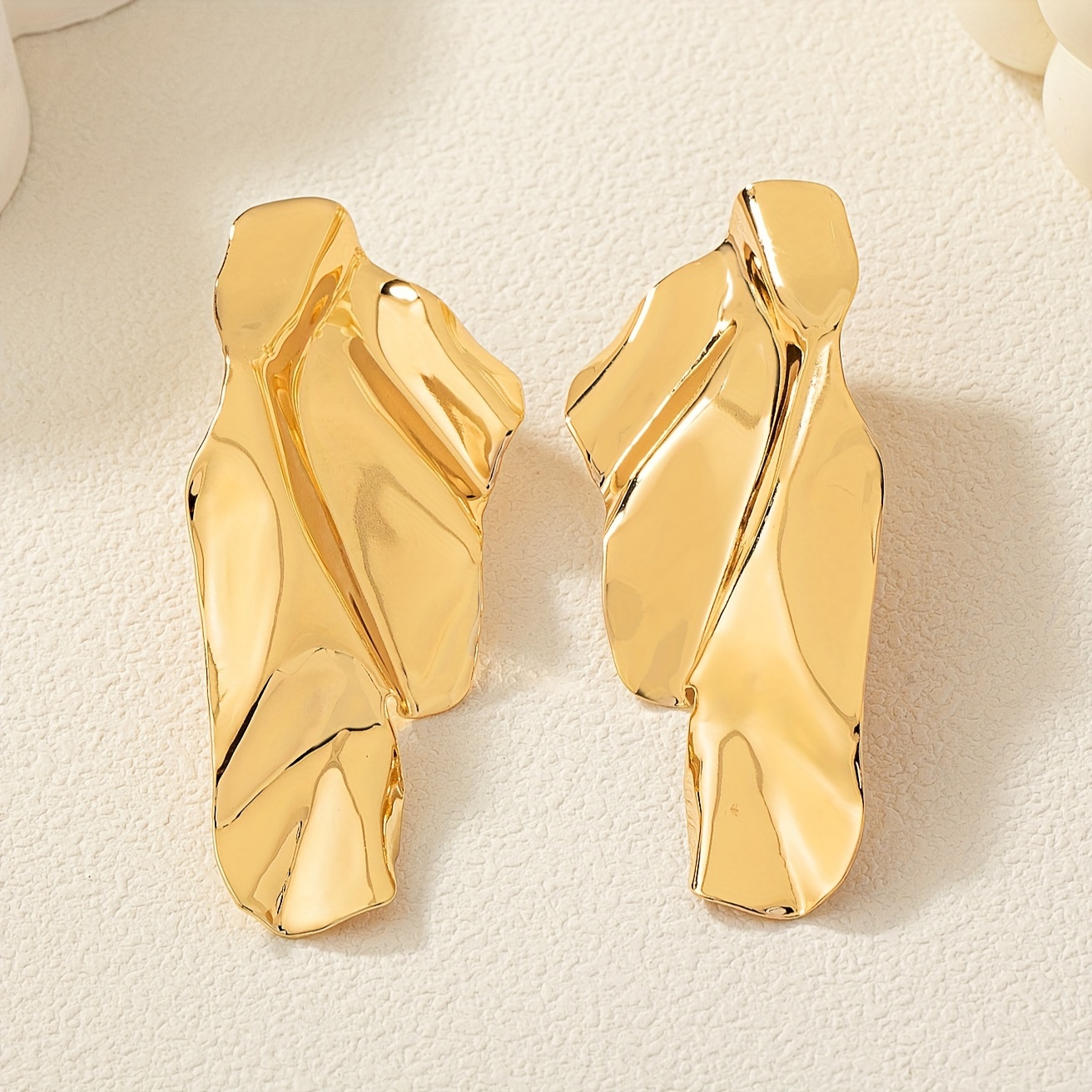 Wave Statement Earrings for Women Iron Drop Dangle Earrings