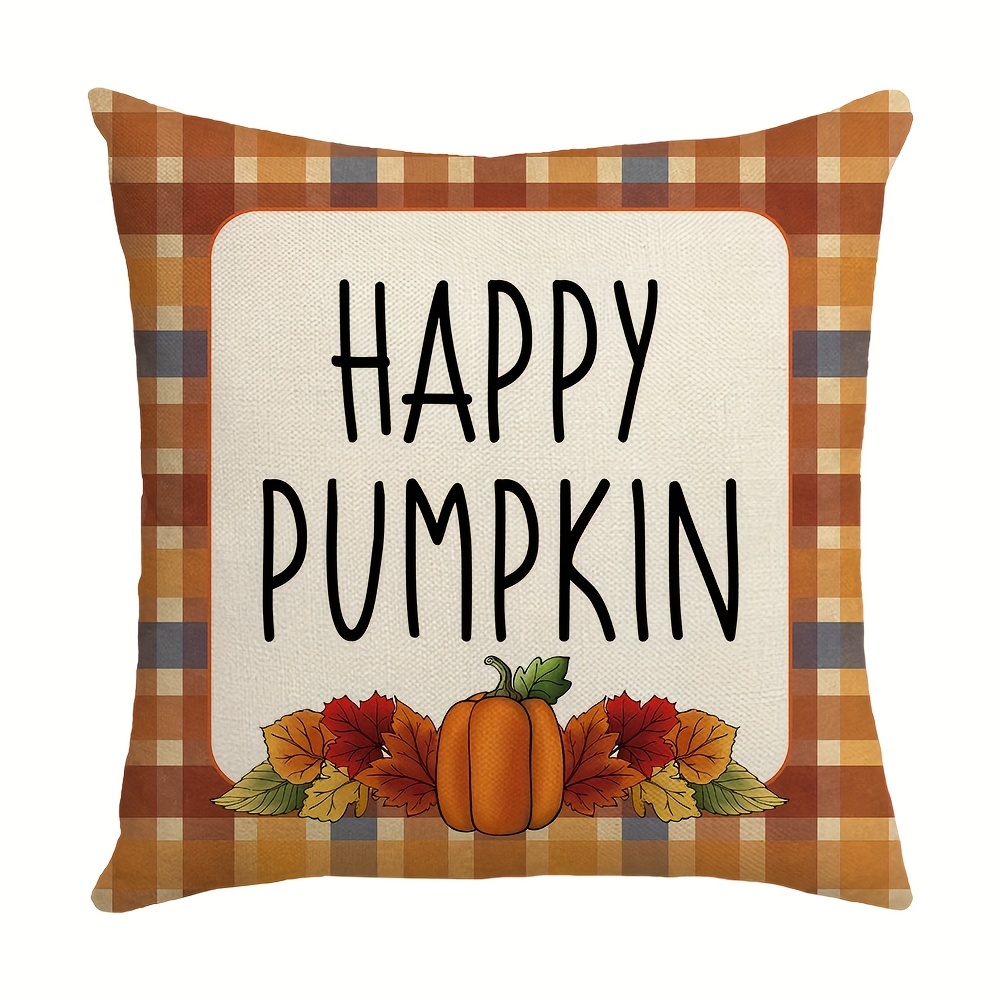 MEHOTOP Orange Pumpkin Pillow Cases 24x24 Farmhouse Rustic Throw Pillows  Covers Watercolor Pumpkins Maple Leaf Seasonal Decor for Harvest Autumn  Fall