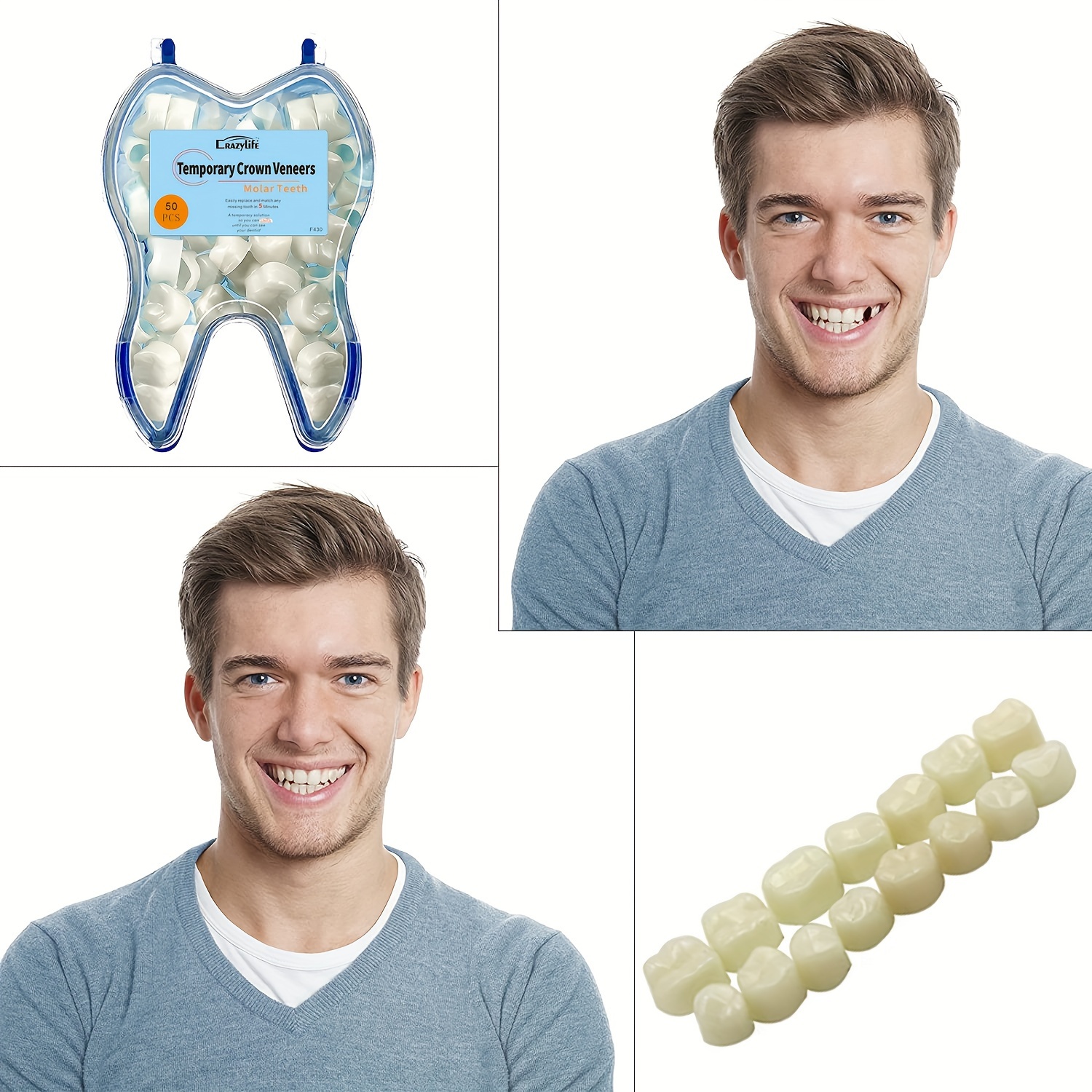 Temporary Filling Mouldable False Teeth Vampire Teeth For - Temu