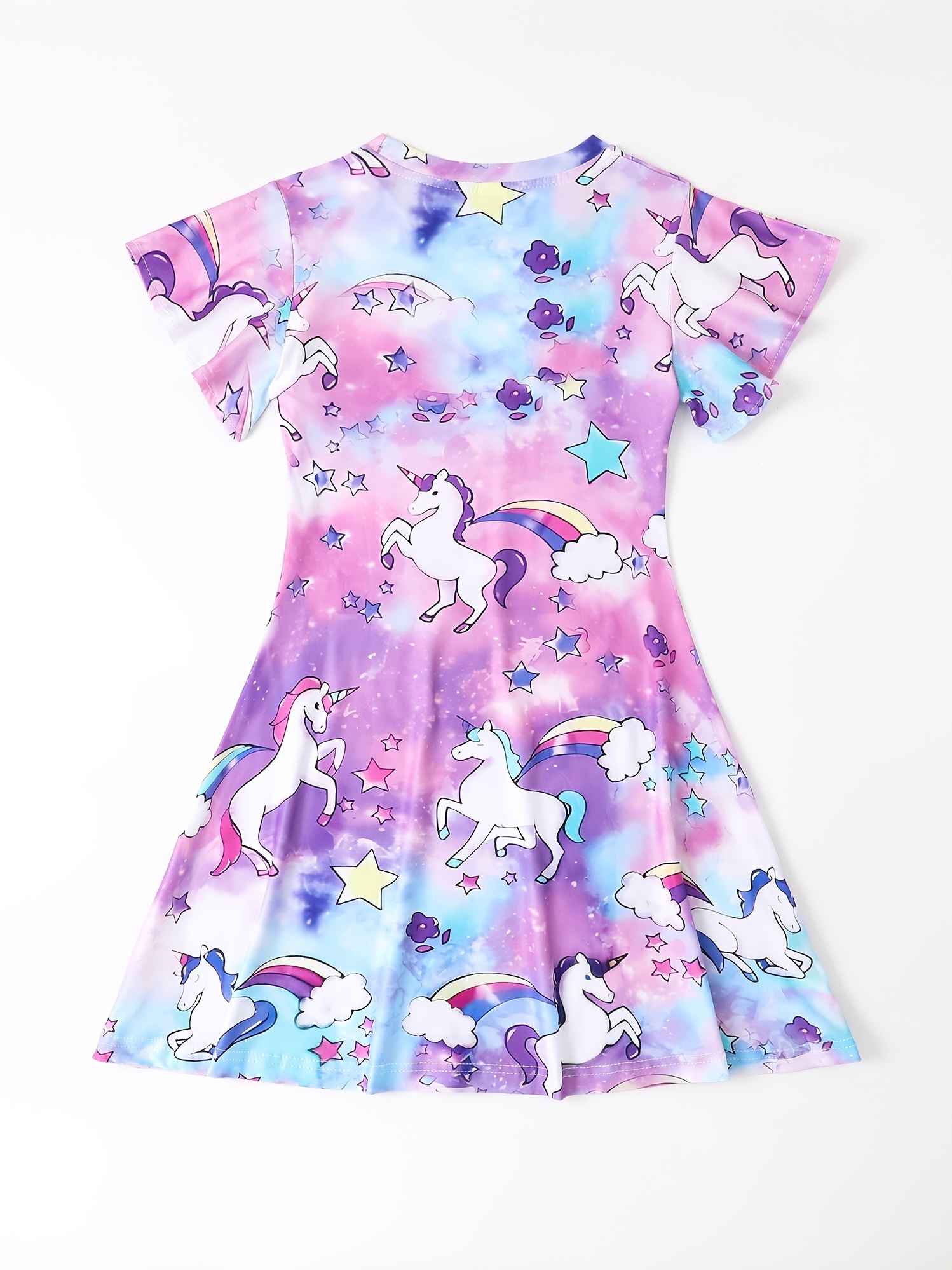 Robe À Volants Pour Filles, Imprimé Licorne 3D, Pour Fête, Printemps/été,  Vacances, Cadeau