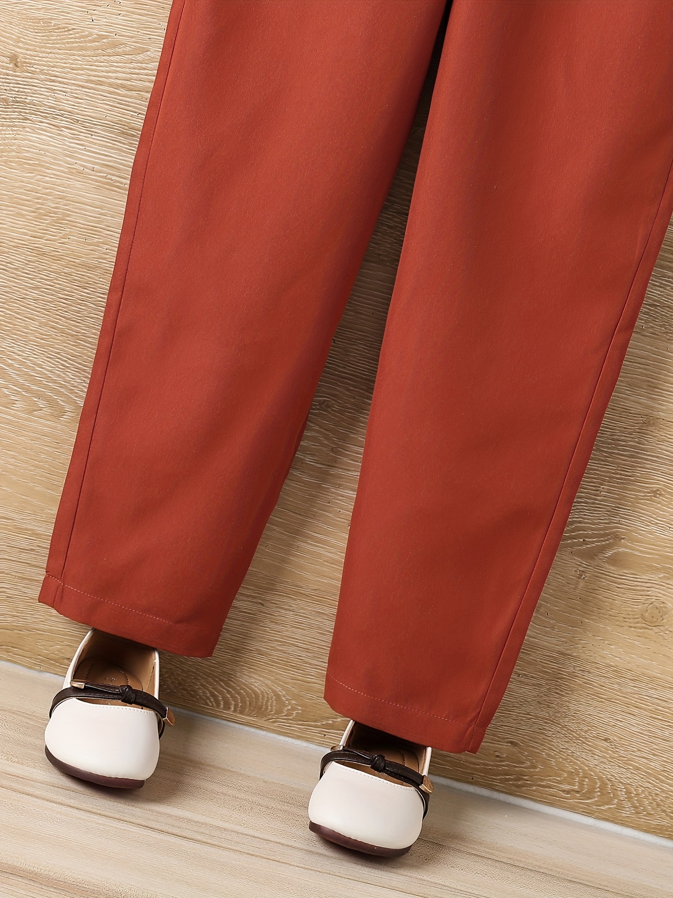 Girls 2pcs Vest With Belt & Elastic Waist Pants Set Solid Sleeveless Blazer