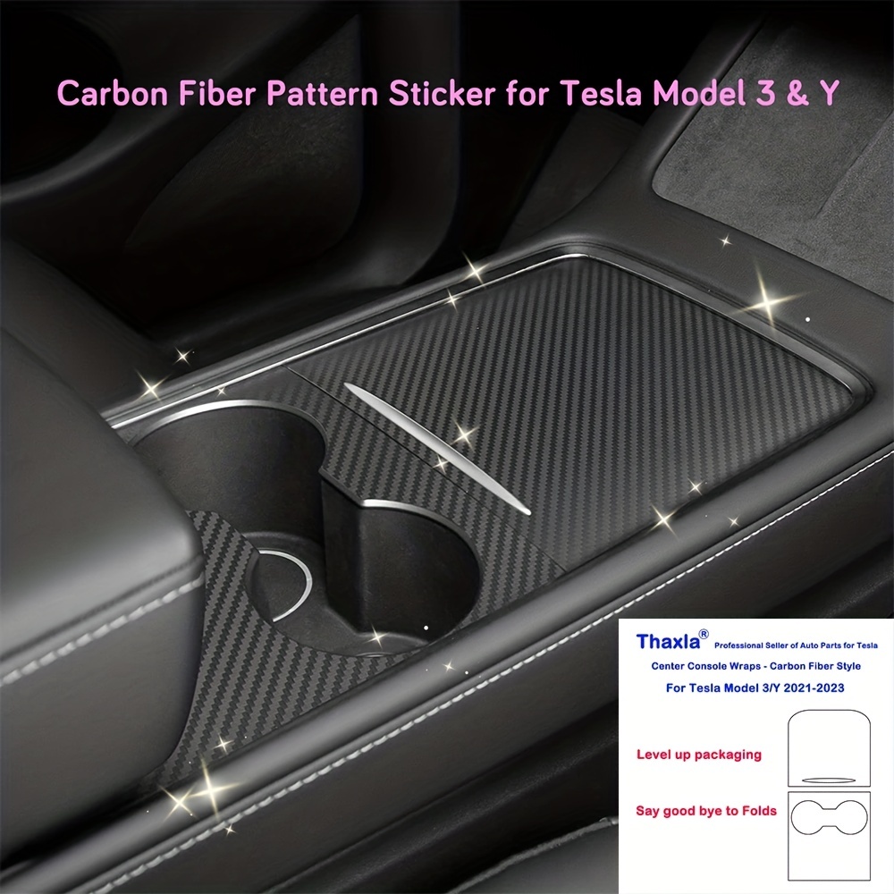 Center Console Wrap Cover Kit Fit For Model 3 Model Y 2021-2023 Sticker  Protector Matte Carbon Fiber Pattern/holzmaserung Auto Modifiziertes Zubehör, Schnelle Sichere Online-kasse