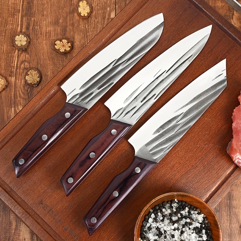 Juego de cuchillos de cocina de acero inoxidable con patrón - Temu