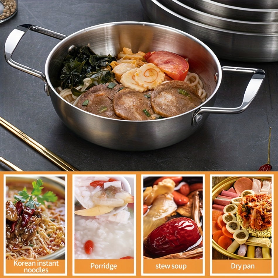 Stainless Steel Korean Style Ramen Pot With Lid - Instant Noodle Cooking Pot  For Easy And Delicious Ramen - Kitchen Utensils And Gadgets For Home  Cooking - Temu