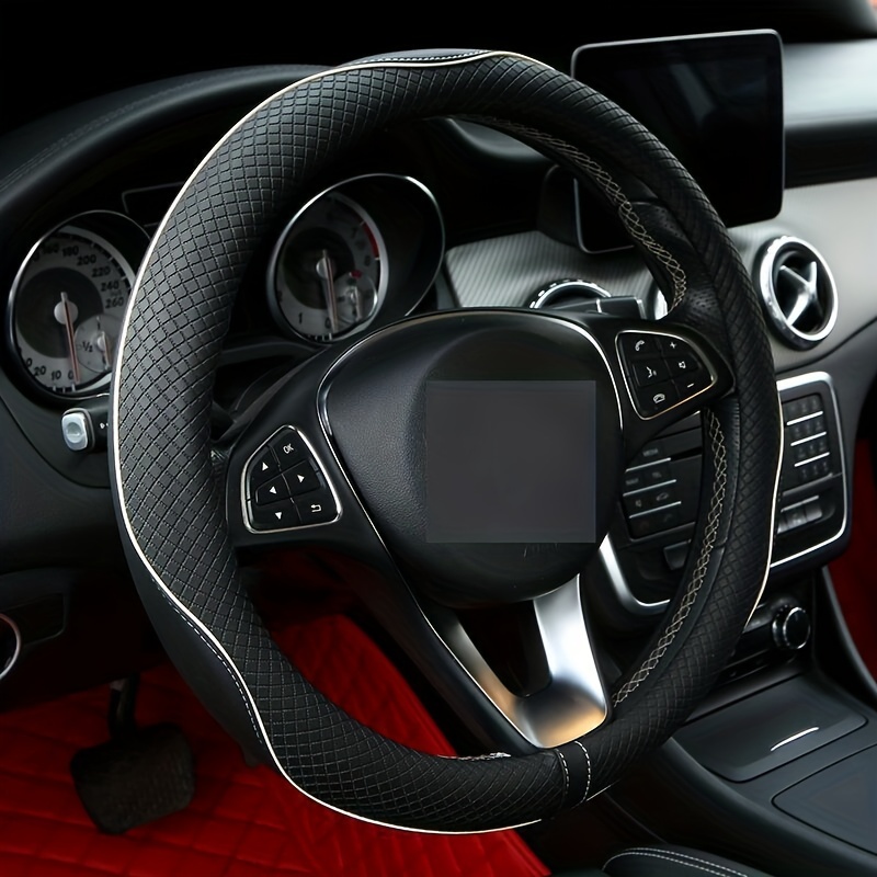 Upgrade Car's Look Universal Leather Steering Wheel Cover - Temu