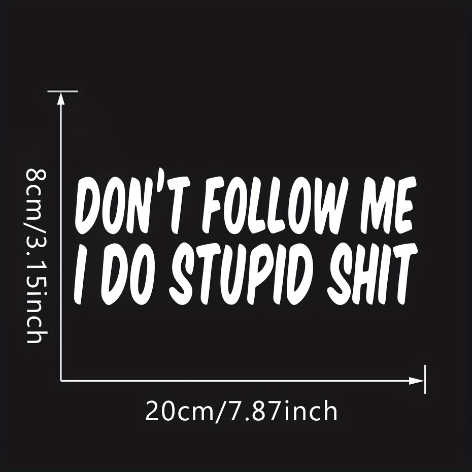 Dont Follow Stupid Funny High quality Car Sticker Decal - Temu Germany