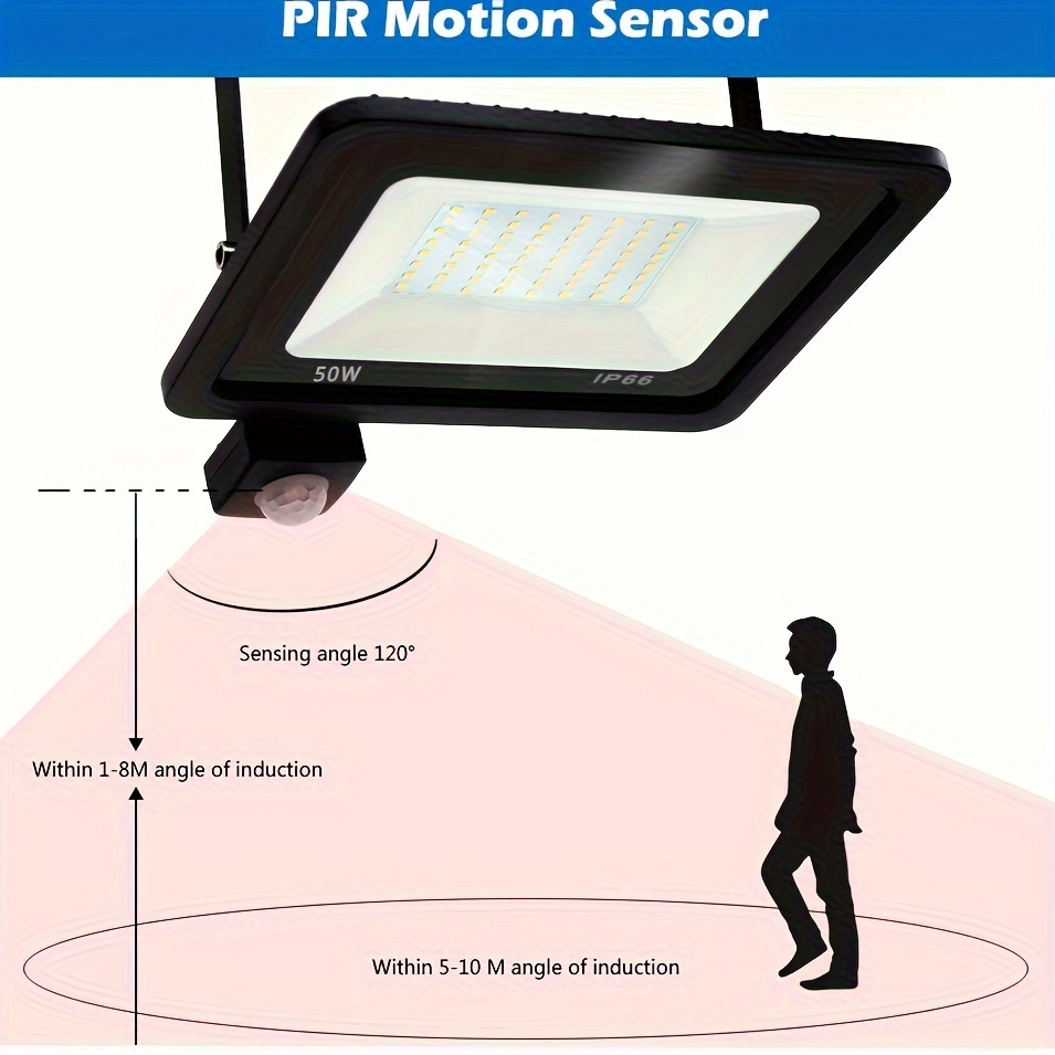 Foco Proyector LED 50W con Sensor de Movimiento