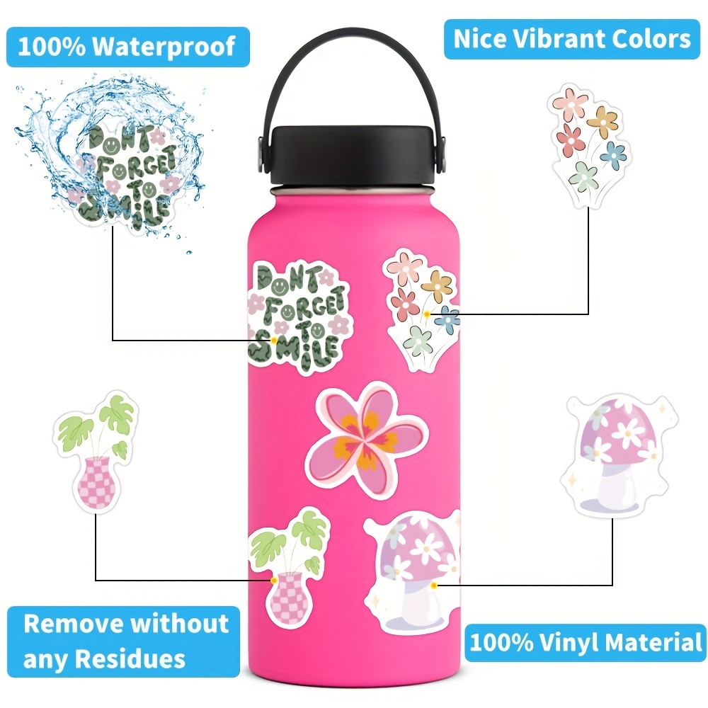 50PCS Cute Danish Pastel Stickers Preppy Stickers Aesthetics Pastel Stickers  Vinyl Waterproof Stickers For Water  Bottle,Computer,Laptop,Phone,Luggage,Notebook