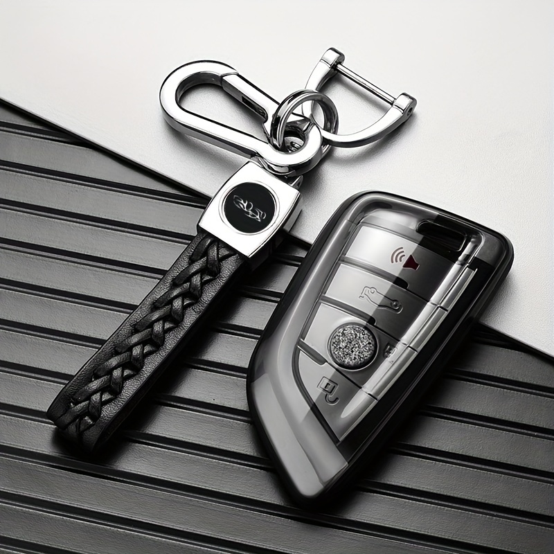 Leder Smart Schlüsselanhänger Tasche kompatibel für BMW X1, X3, X5, X6 und  2, 5, 6, 7 Serie - .de