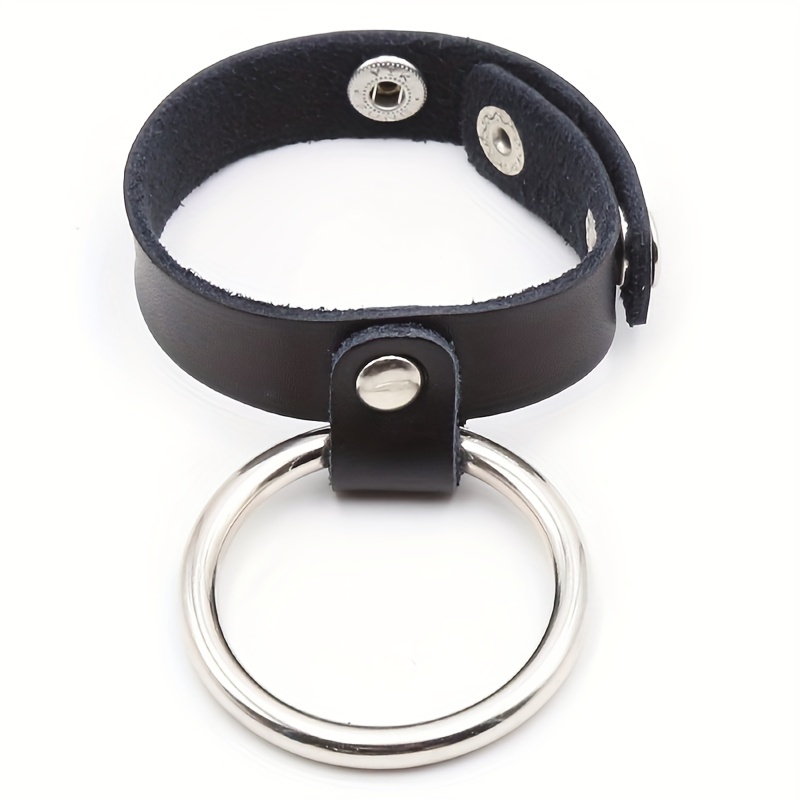 Double Cock Ring with Vegan Leather & Metal for Men