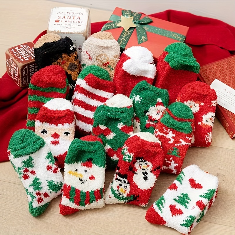 Cozy and Cute Red Christmas Reindeer Slipper Socks for Women