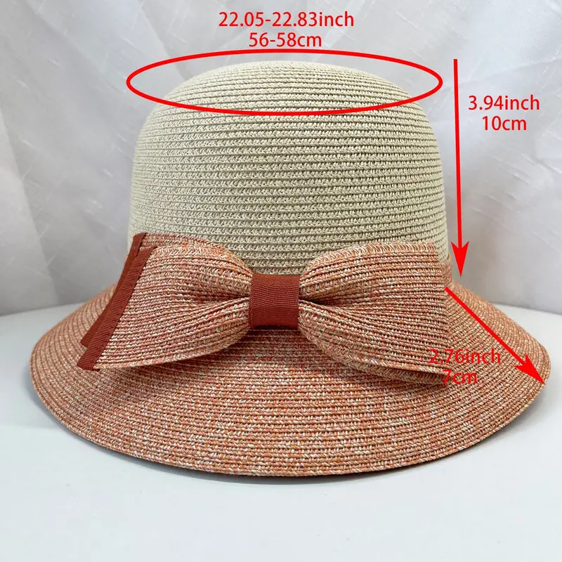 Stylish Sun Protection: Women's Sun Hat Bowknot Decor Wide - Temu