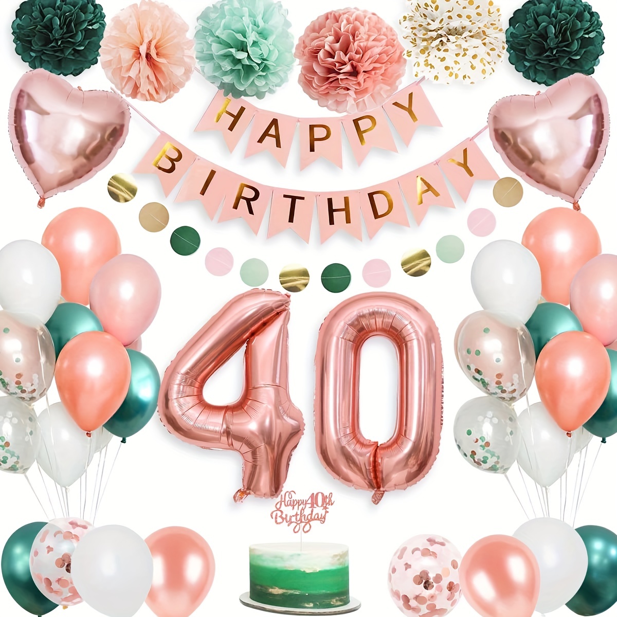 Decoración Del 40 Cumpleaños Globos Para El 40 Cumpleaños - Temu Chile