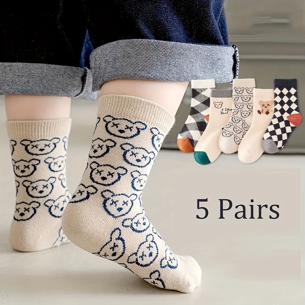 5 pares de calcetines térmicos con gráfico de dibujos - Temu Chile