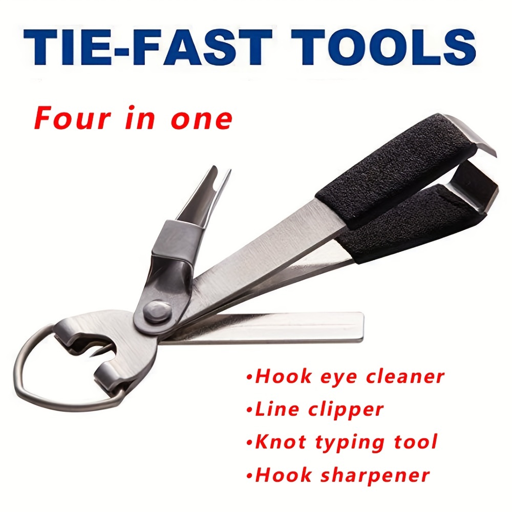 The Ultimate Fishing Tool Kit: Knot Tying, Hook Sharpener, Line Clipper,  Hook Eye Cleaner