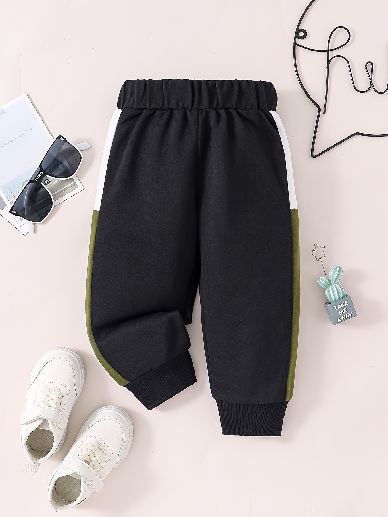 Baby Toddler Boy's Trendy Sports Color Block Sweatpants For Autumn