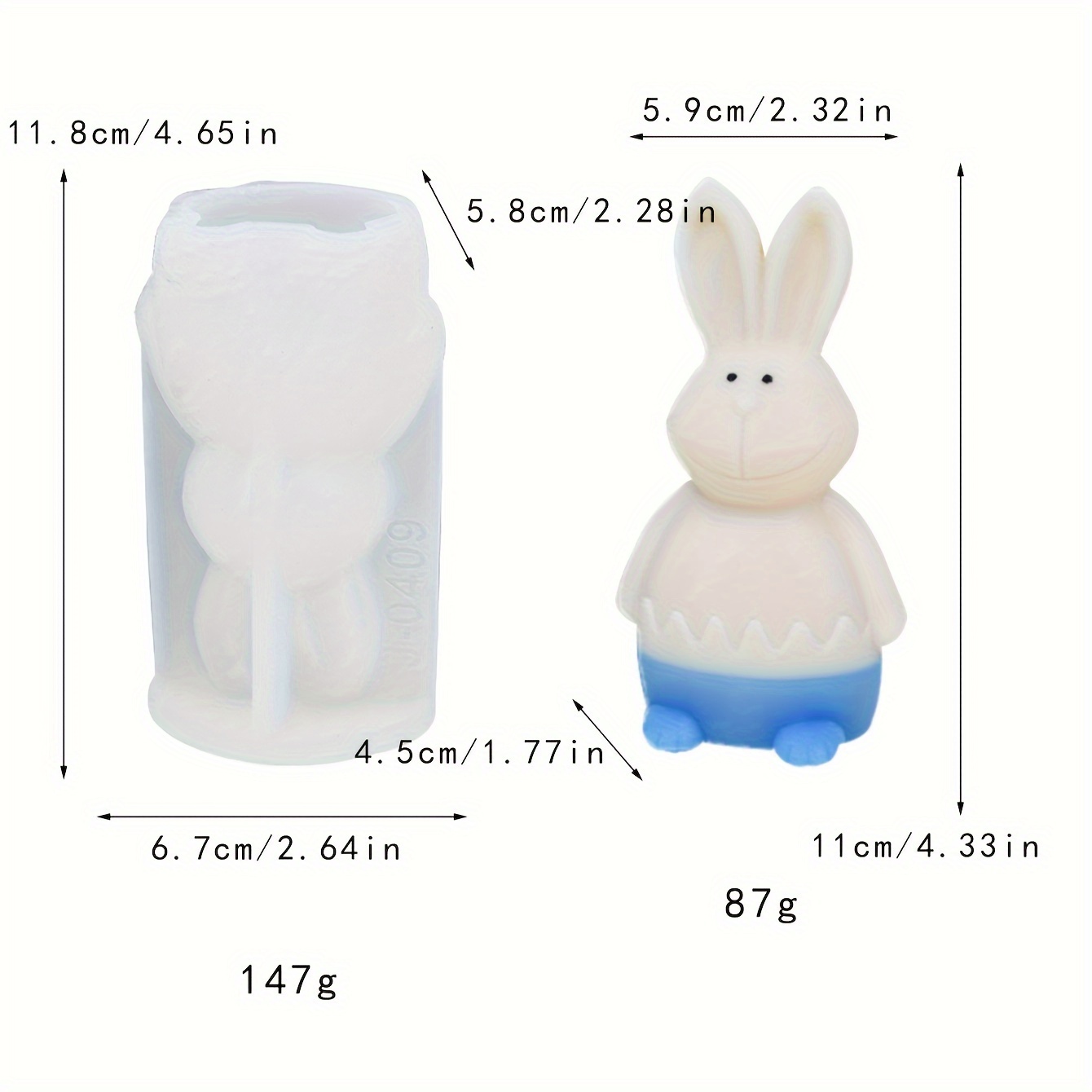 Medium Egg Silicone Mould, Plaster Egg Mould, Wax Mould, 