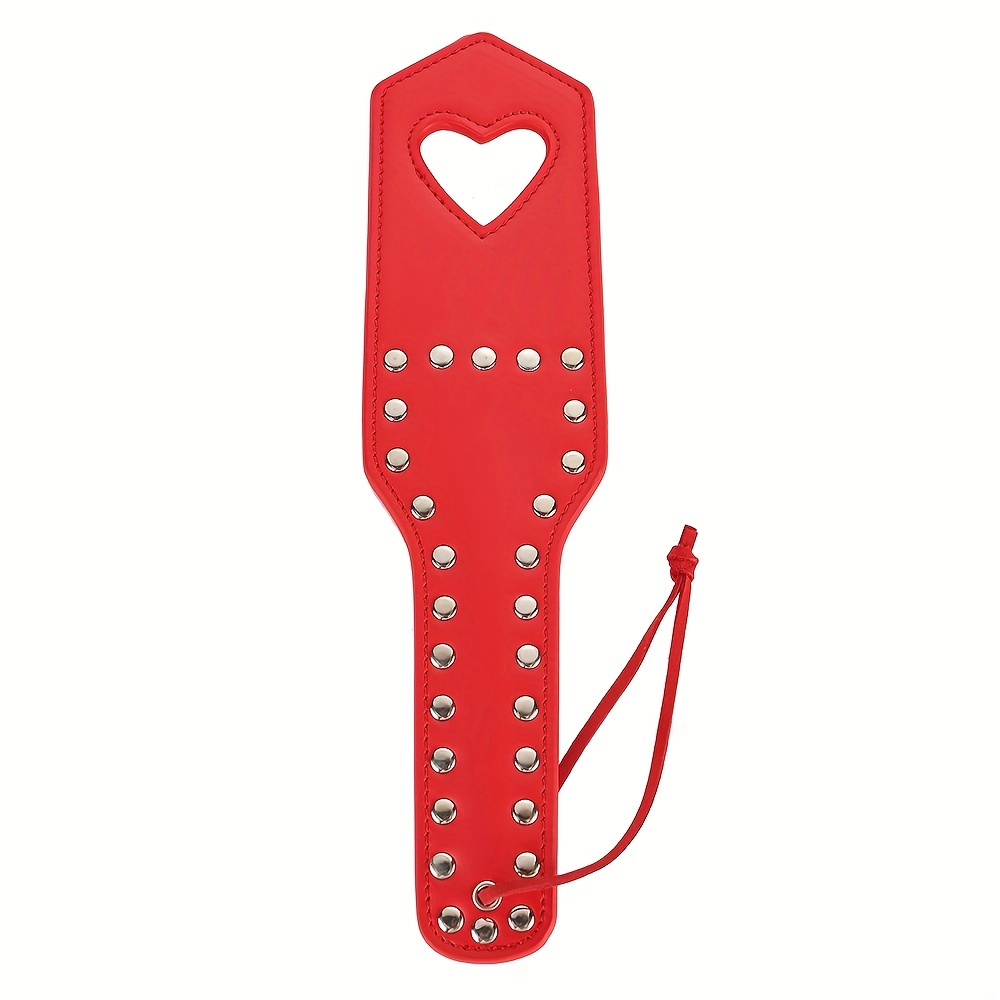 1pc Sm Heart Spanking Paddle, Studded Faux Pu Leather Paddle For Sex Play,  Adults Sex Toys, Check Out Today's Deals Now