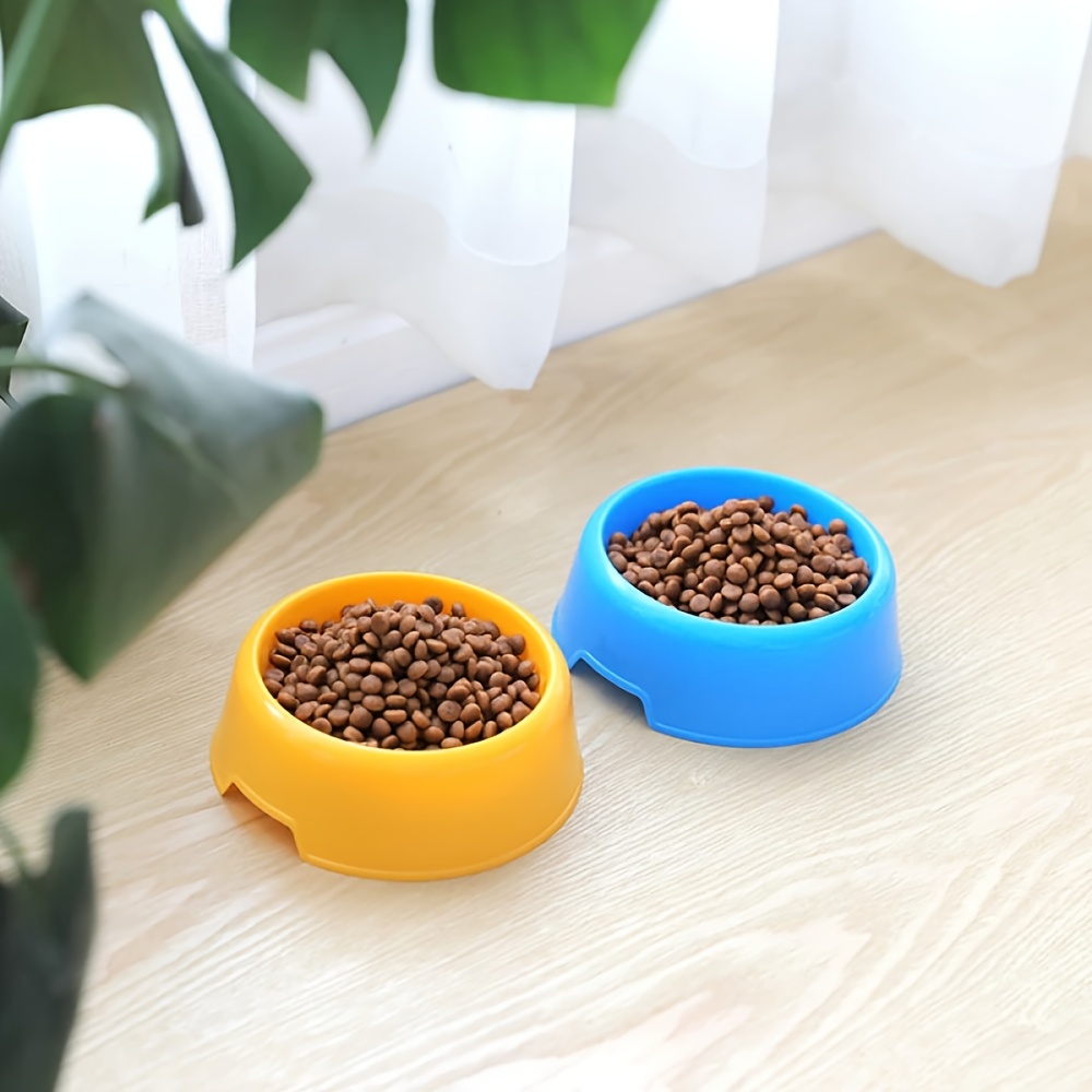 Solid Color Dog Bowls Plastic Dog Food Bowl Water Bowl Dog - Temu