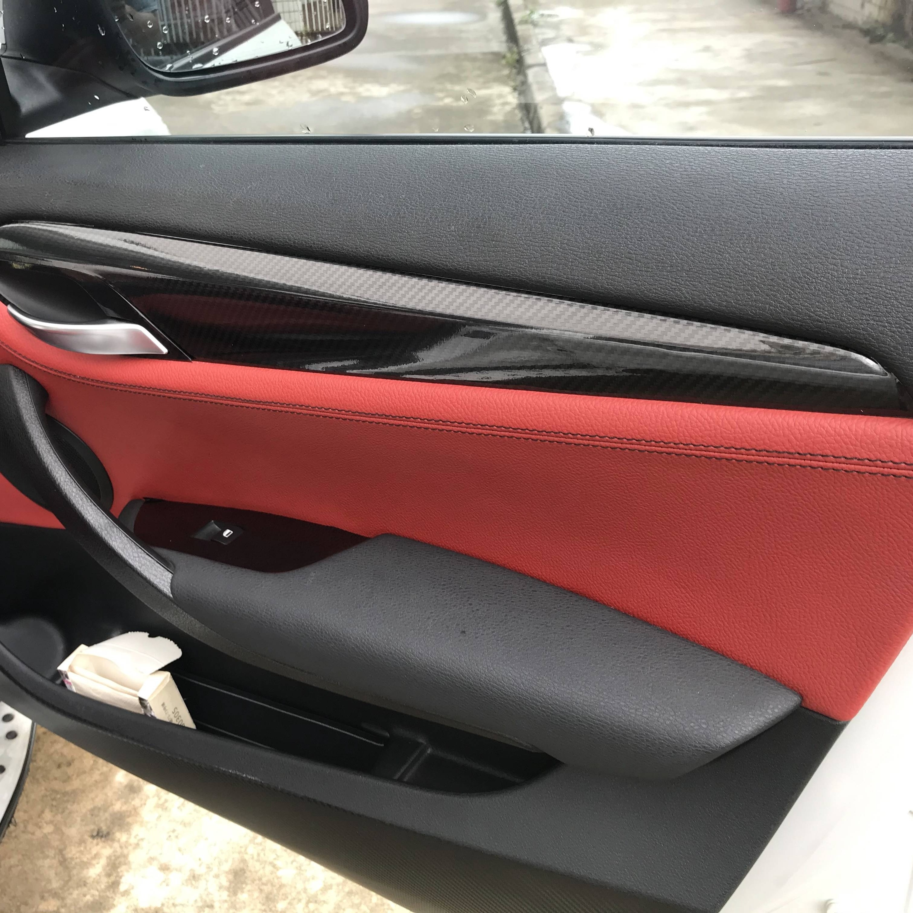 2pcs / Set Car Right Drive Gear Panel Decorative Sticker for BMW X1 E84  2011-2015(Black)