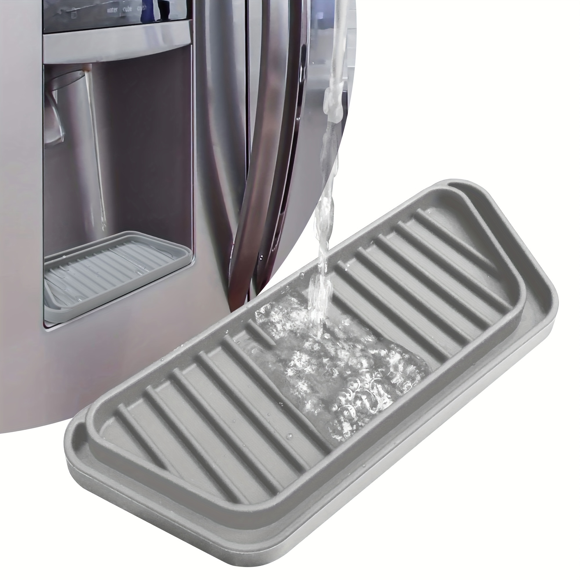 2 PCS Silicone Refrigerator Drip Catcher, Cuttable Fridge Water Dispenser  Drip Tray for Water Tray, Refrigerator Water Dispenser Drip Pad for Ge