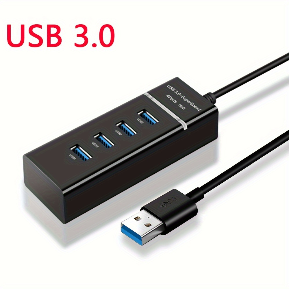REC Trade 4 Port 4 Switch USB 3.0 Hub 4 Port USB HUB, 4 Port 4 Switch USB  3.0 HUB Splitter, USB Port Extension Hub High Speed with On/Off Switch  Multi LED