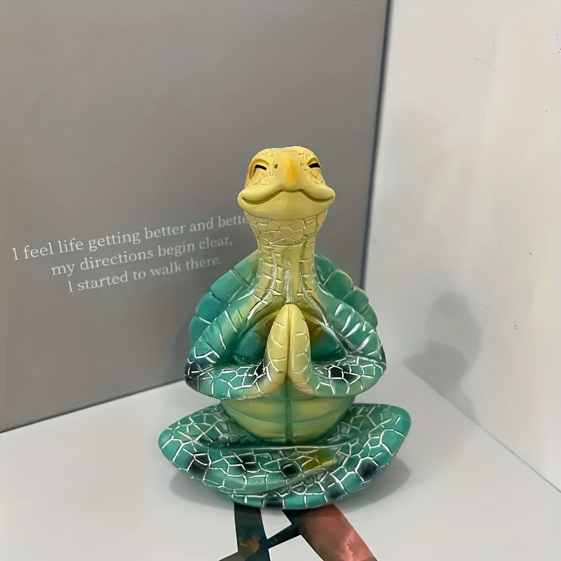 Sea Turtle Meditation Statue: Modern Craft Room Decor Collectible ...