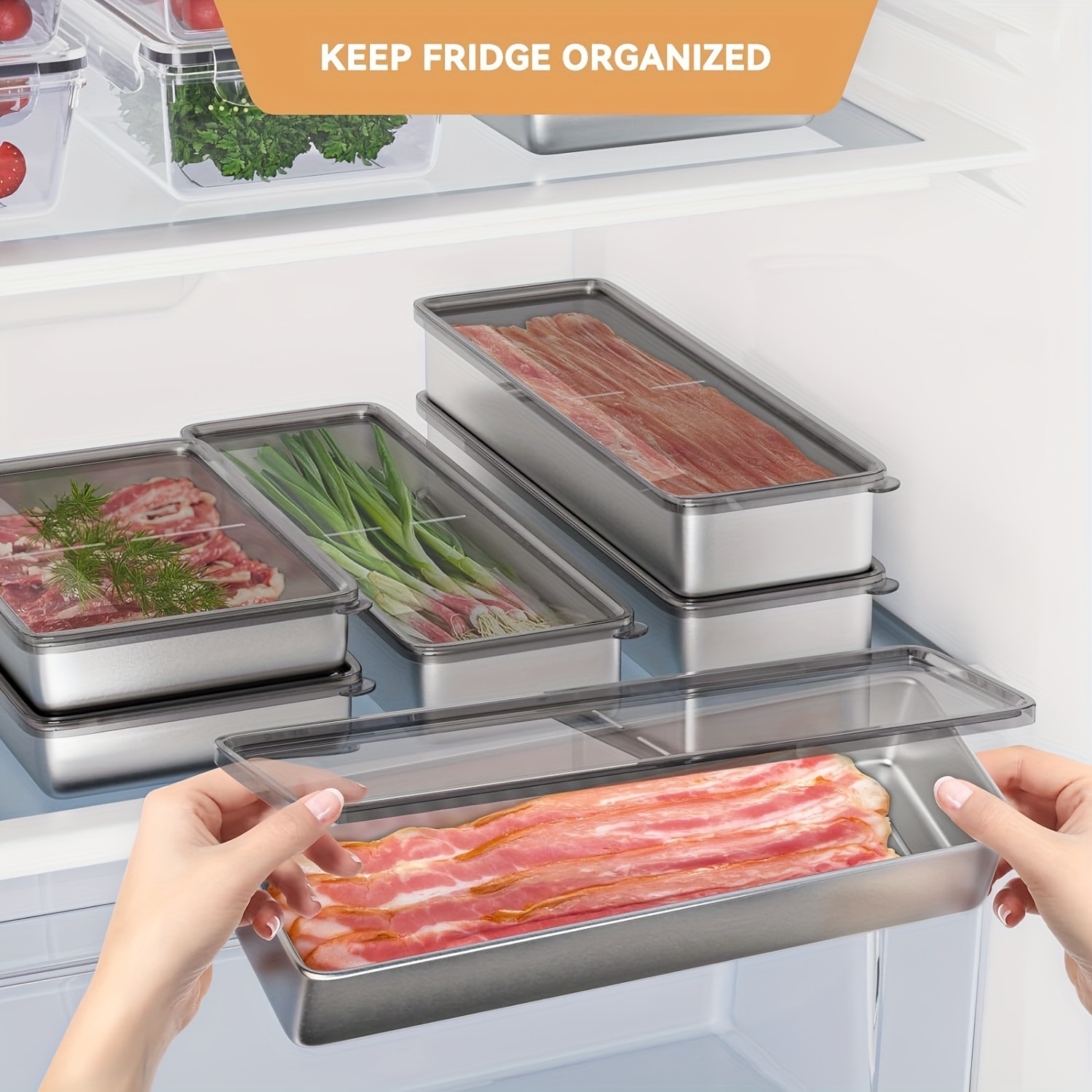 [Big Clear!]Airtight Saver Food Storage Containers Bacon Keeper for  Refrigerator BPA-FREE Plastic Bacon Container for Fridge Perfect for Bacon  Lunch