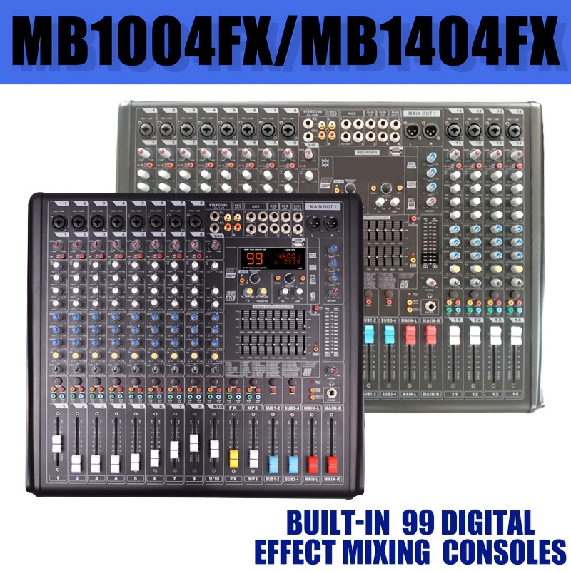  Mixers Audio 7 Channel Mixer, Dj Mixer Board Mixer Audio  Bluetooth MP3 Mixer for Music With Sound Card Recording And 88 Kinds of DPS  Digital Effects, Usb Audio Mixer for Karaoke