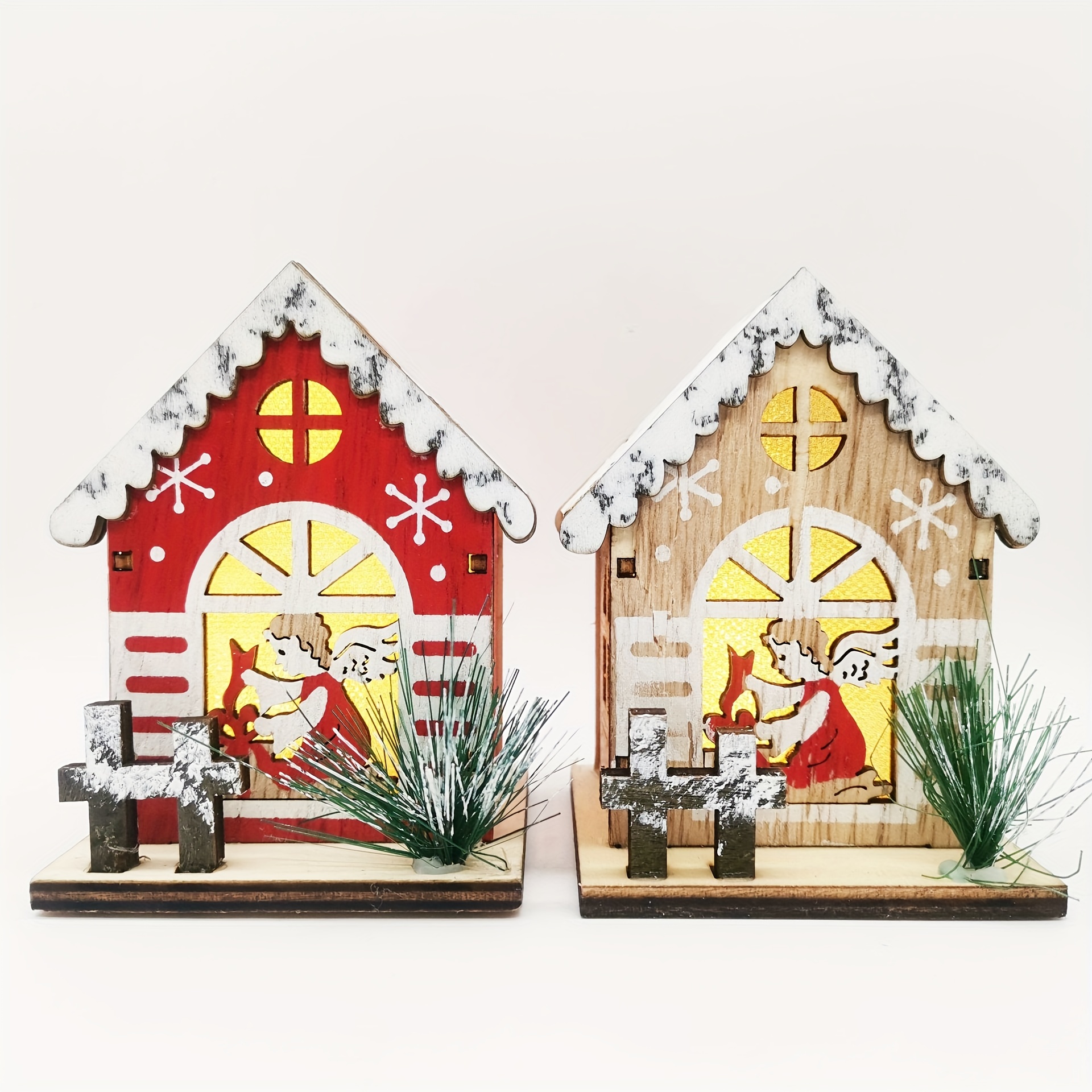 Wooden Crafts Christmas Decorations Wooden Little House - Temu