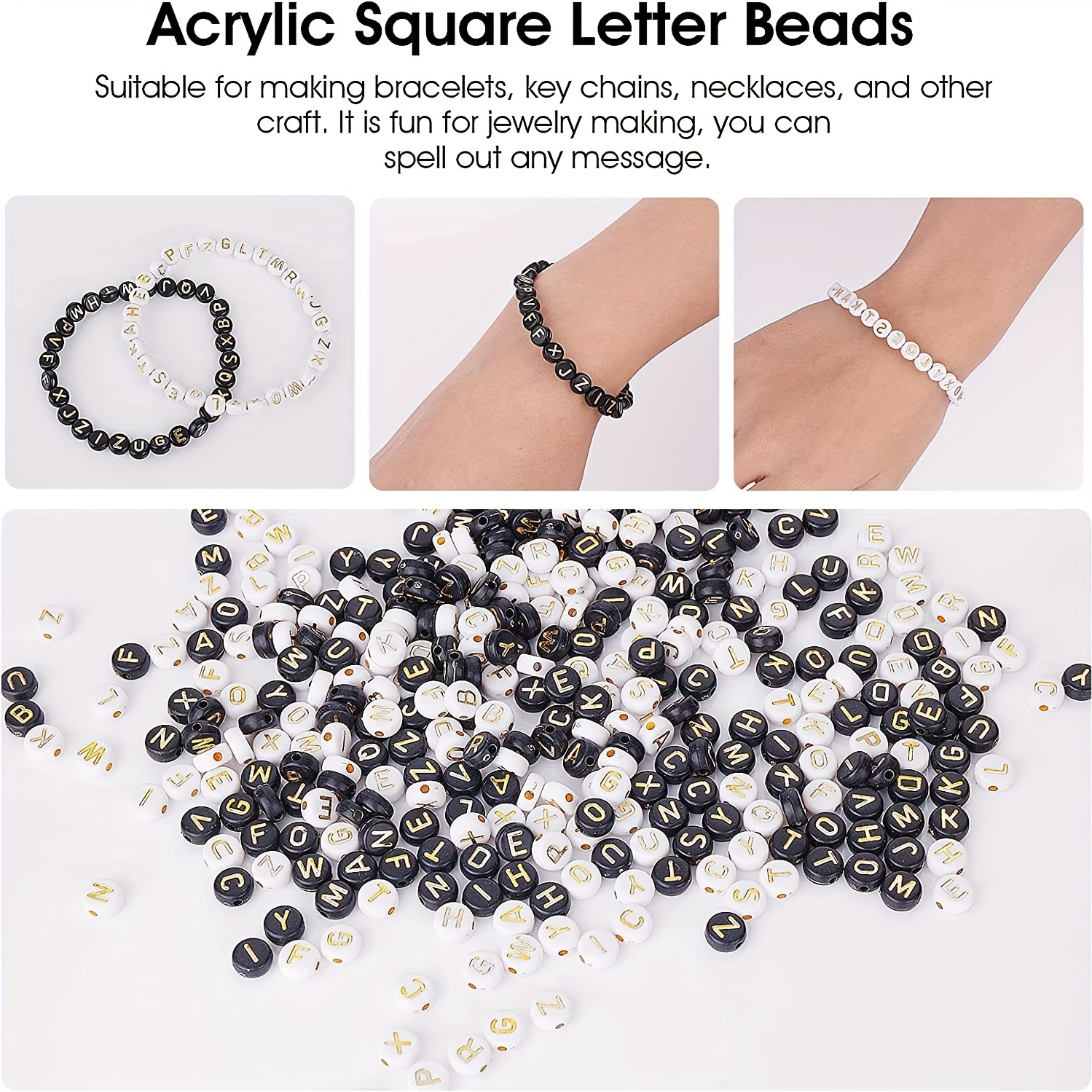 Acrylic A z Sorted Letter Spacer Beads Bulk For Bracelet - Temu