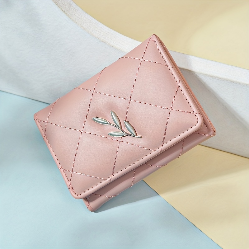 Argyle Trifold Wallet, Lightweight Portable Card Holder, Women's