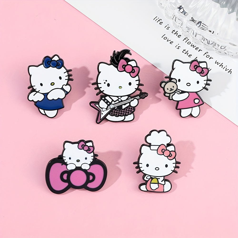 Series Brooches Cute Hello Kitty Enamel Pins Backpack - Temu